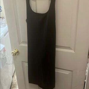 Black Leather Sleeveless Mini Dress